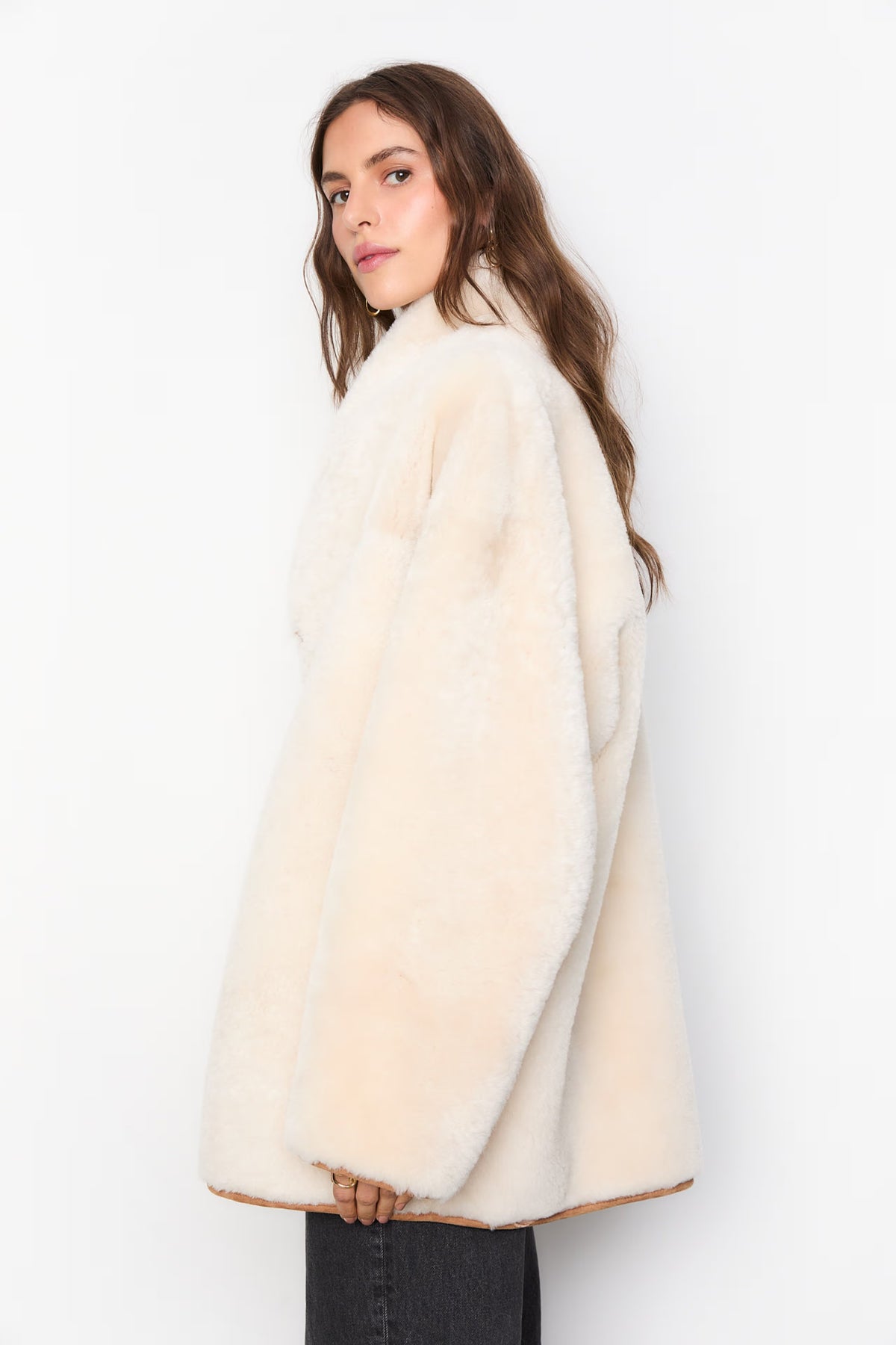 Melli Shearling Jacket - Camel Suede