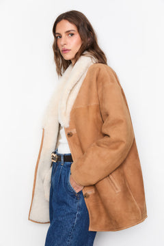 Melli Shearling Jacket - Camel Suede