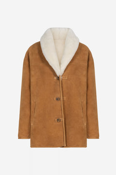 Melli Shearling Jacket - Camel Suede