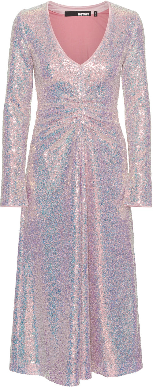 Sequin Midi Dress - Sachet Pink