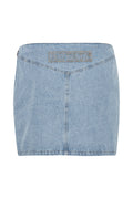 Denim Laced Mini Skirt - Light Blue Denim