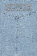 Denim Laced Mini Skirt - Light Blue Denim
