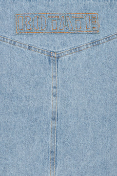 Denim Laced Mini Skirt - Light Blue Denim