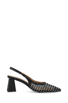 Biamaralyn Slingback Rhinestone Mesh - Black