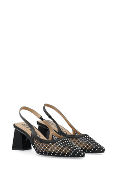 Biamaralyn Slingback Rhinestone Mesh - Black
