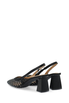 Biamaralyn Slingback Rhinestone Mesh - Black