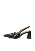 Biamaralyn Buckle Slingback Faux Leather - Black Patent
