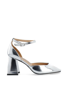 Biajoyce D'Orsay Pump Faux Leather - Silver Mirror