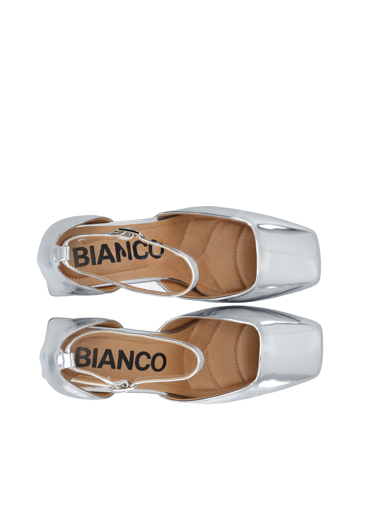 Biajoyce D'Orsay Pump Faux Leather - Silver Mirror