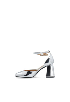 Biajoyce D'Orsay Pump Faux Leather - Silver Mirror