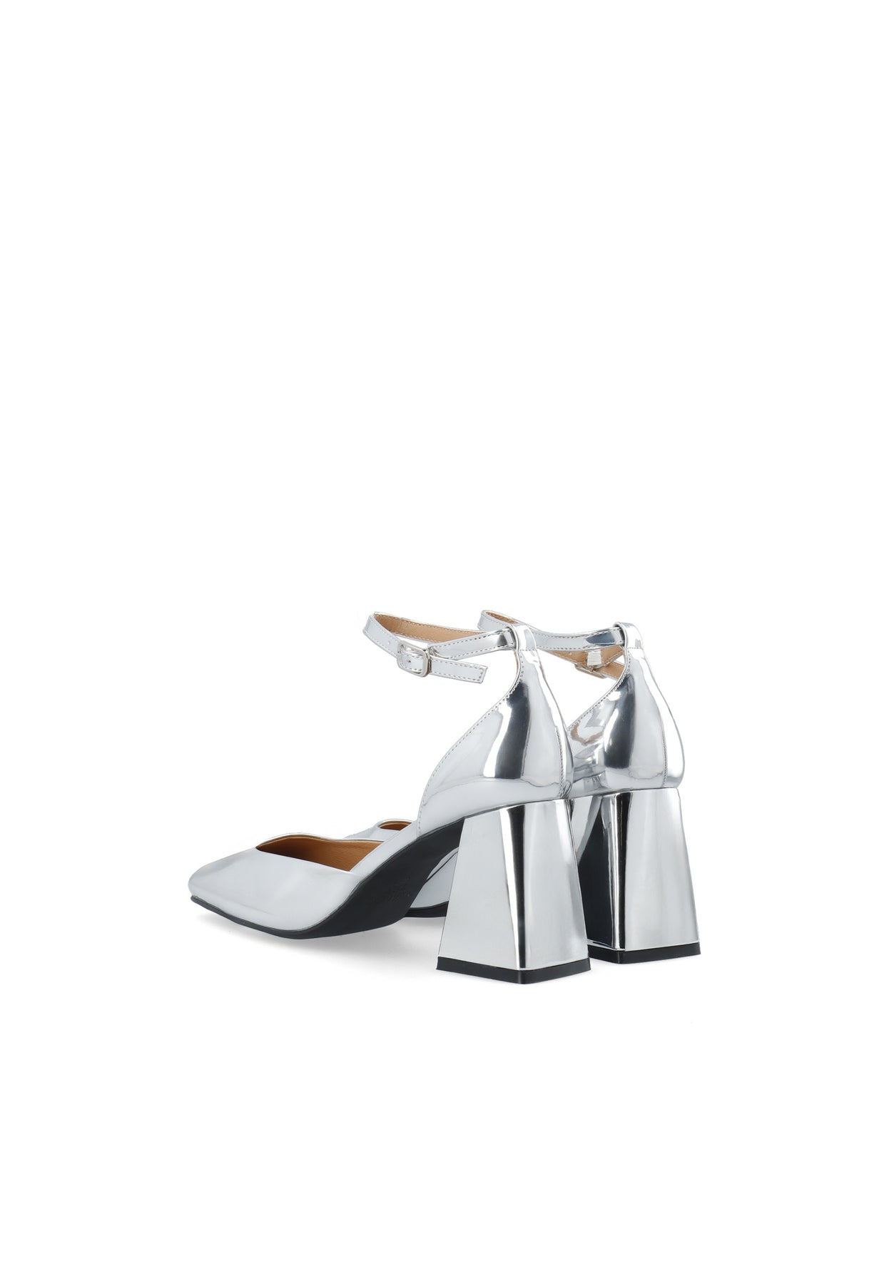 Biajoyce D'Orsay Pump Faux Leather - Silver Mirror