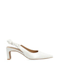 Biamonroe Scrunchie Slingback Faux Leather - Shiny Off White