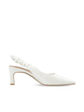 Biamonroe Scrunchie Slingback Faux Leather - Shiny Off White