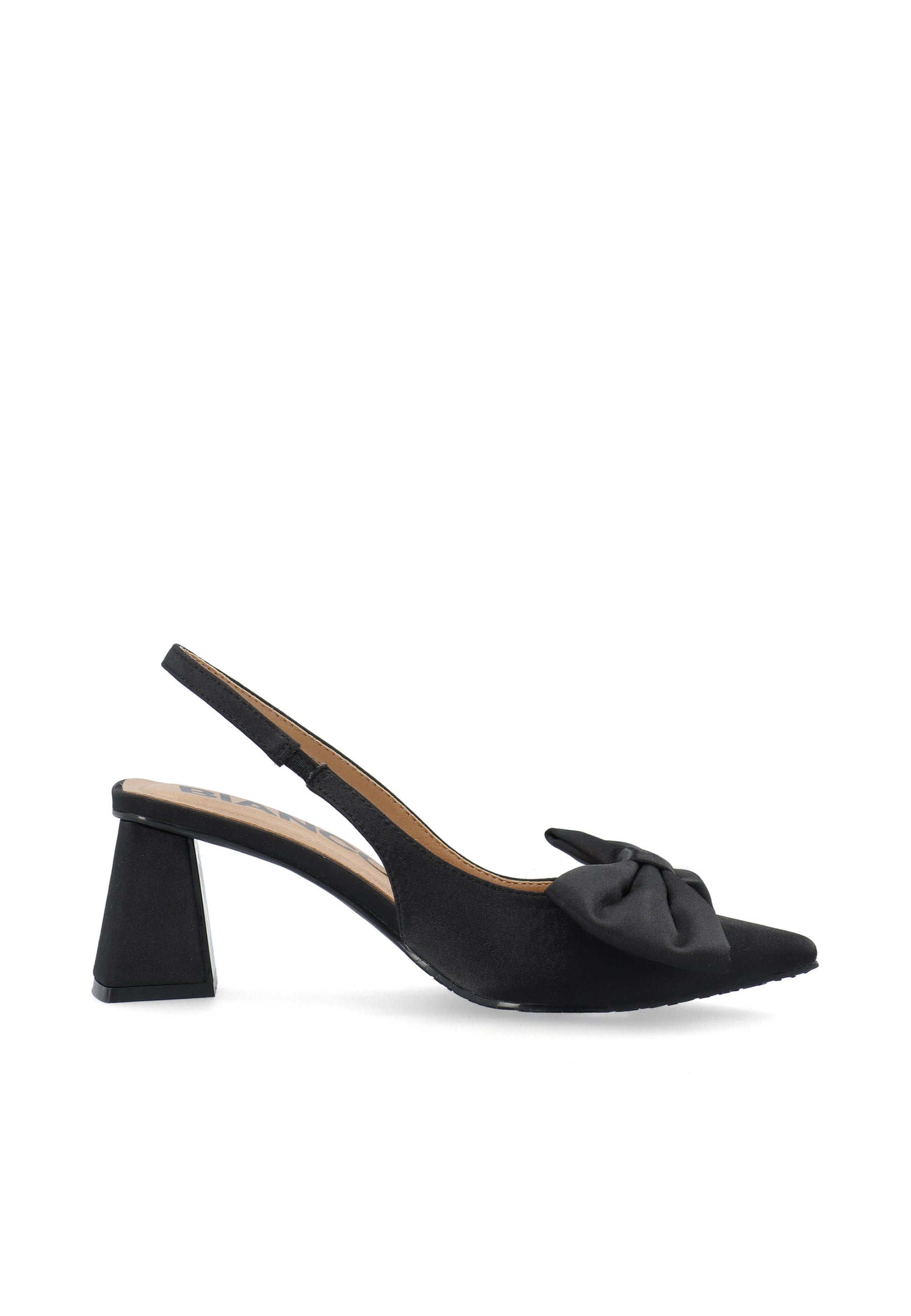 Biamaralyn Slingback Bow Satin - Black