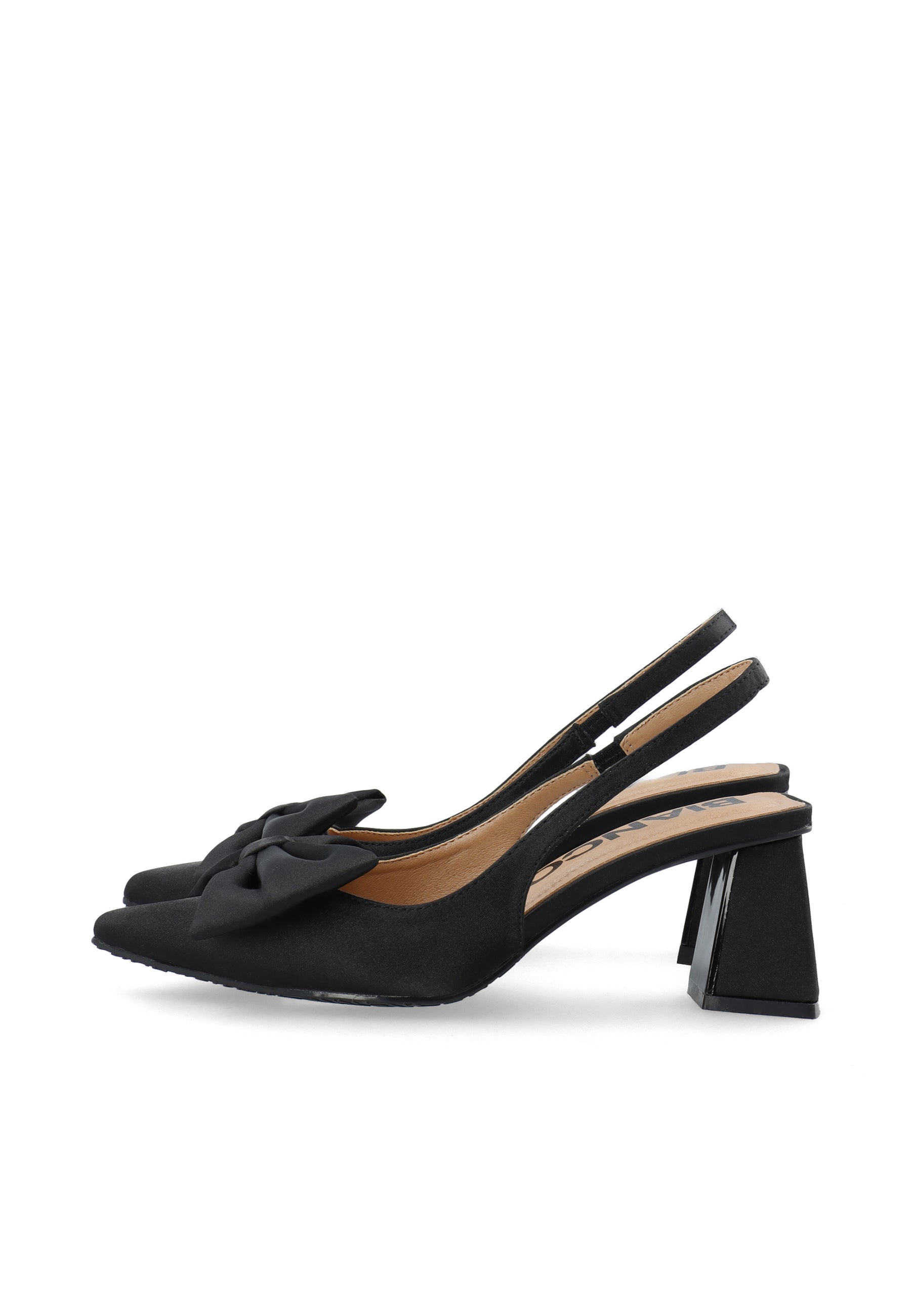 Biamaralyn Slingback Bow Satin - Black