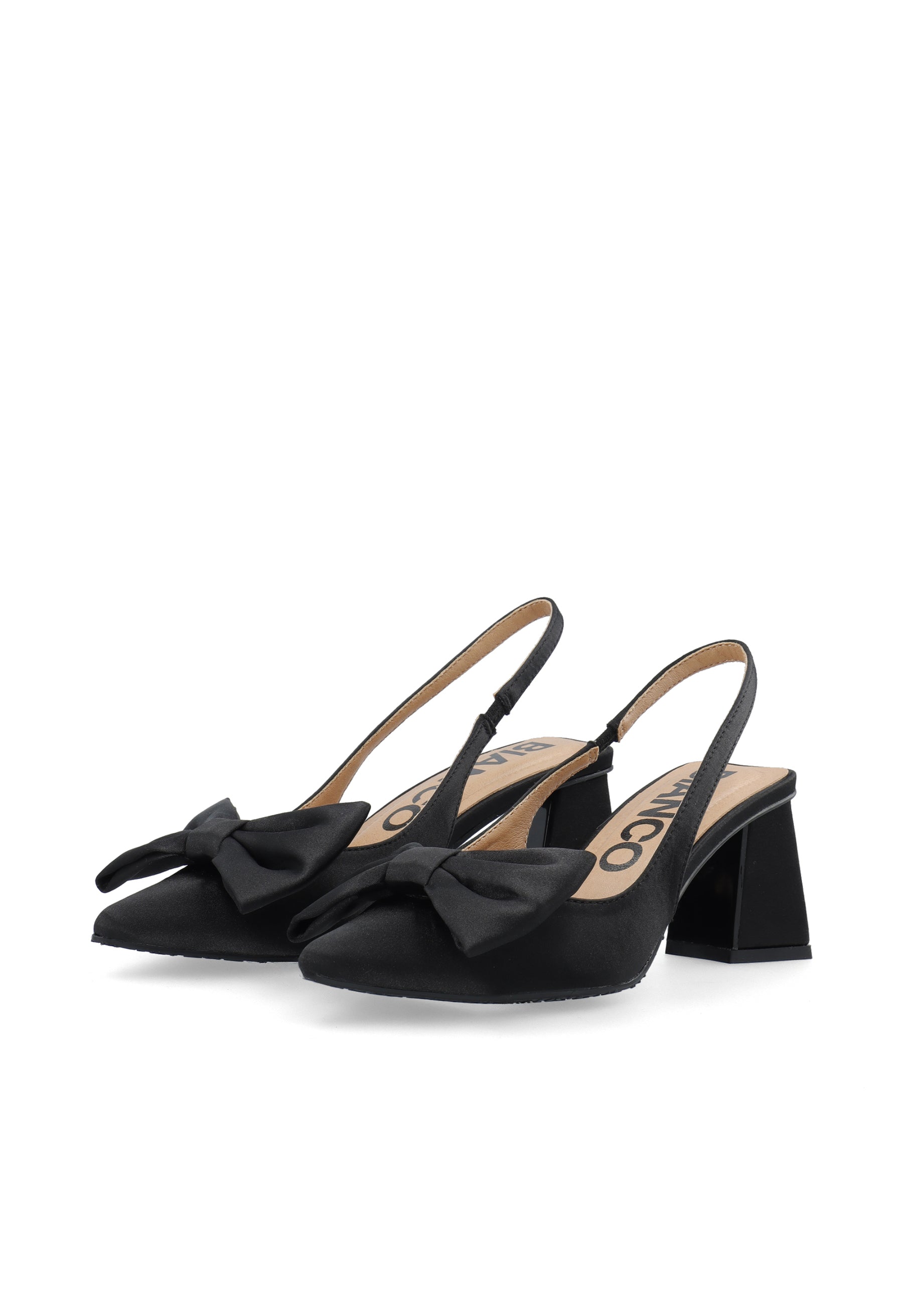 Biamaralyn Slingback Bow Satin - Black