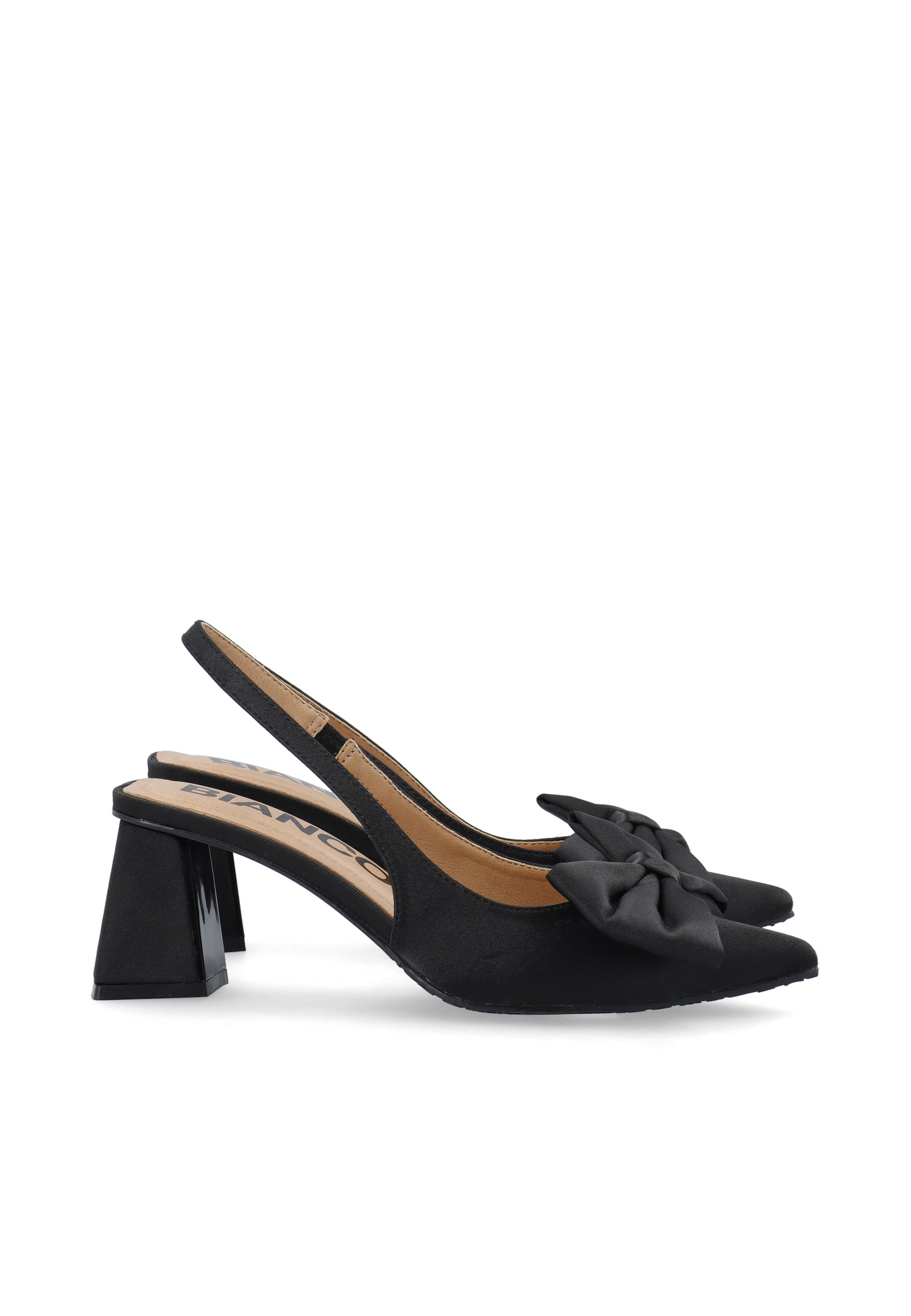Biamaralyn Slingback Bow Satin - Black