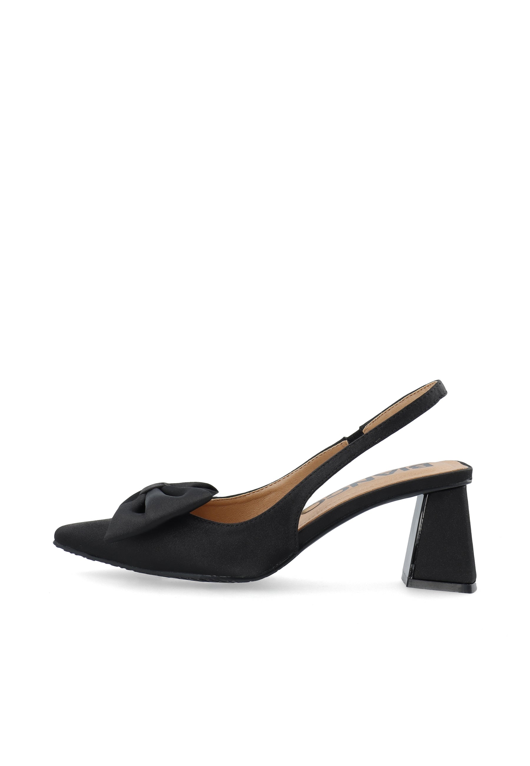 Biamaralyn Slingback Bow Satin - Black