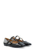 Biarose Karré Double Mary Jane Flat Faux Leather - Black Patent