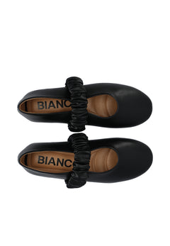 Bialuna Scrunchie Ballet Flat Faux Leather - Black