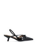 Biakristin Kitten Heel Bow Slingback Faux Leather - Black Patent