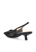 Biakristin Kitten Heel Slingback Mesh - Black Lace