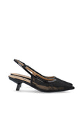 Biakristin Kitten Heel Slingback Mesh - Black Lace