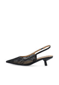 Biakristin Kitten Heel Slingback Mesh - Black Lace
