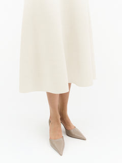 Sian Knitted Midi Skirt - Soft White