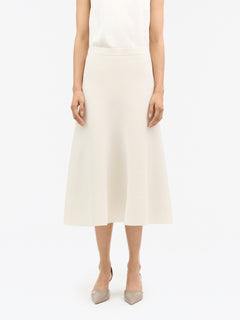 Sian Knitted Midi Skirt - Soft White
