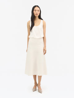 Sian Knitted Midi Skirt - Soft White