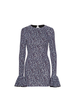 Mini Sequin Dress - Vibrant Floral Outline / Purple Pennant Comb.
