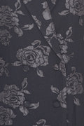3D Flower Blazer Dress - Gray Pinstripe