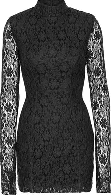 Lace Mini LS Dress - Svart