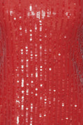 Sequins Ls Mini Dress - Racing Red
