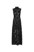 Flower Mesh Maxi Dress - Black