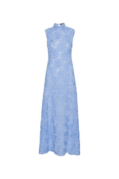 Flower Mesh Maxi Dress - Skyway (Blue)