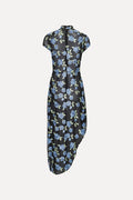 Mesh Asymmetric Dress - Black Comb