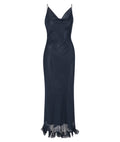 Chiffon Ruffle Slip Dress - Sky Captain (Dark Blue)