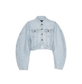 Round Sleeve Denim Jacket - Light Blue Denim
