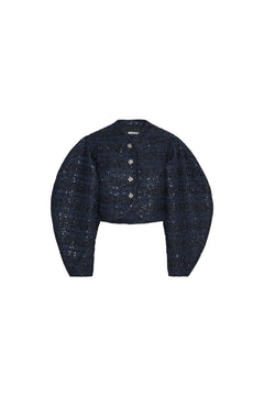 Boucle Short Jacket - Navy Blazer