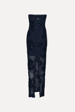 3D Mesh Maxi Dress - Navy Blazer