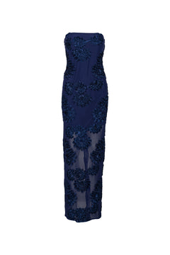 3D Mesh Maxi Dress - Navy Blazer