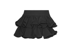 Wide Ruffle Mini Skirt - Black