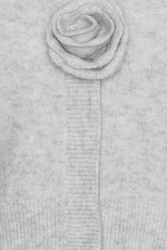 Knit Puffsleeve Cardigan - Snow White