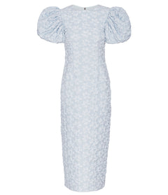 Jacquard Midi Puffy Dress - Illusion Blue