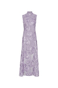 Flower Mesh Maxi Dress - Lavender Aura
