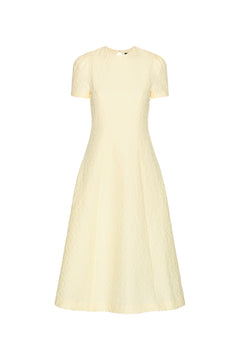 Jacquard Flared Dress - Winter White
