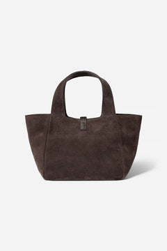 Lucille Tote Bag Small - Dark Brown Suede