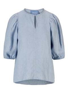 Anna Linen Top - Kentucky Blue